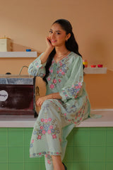 Dhaga Stitched Solid 2 Piece Emb Suit-Lock it