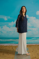 Dhaga Stitched 3 Piece Embroidered Summer Suit-Astrid
