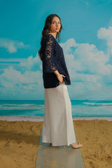 Dhaga Stitched 3 Piece Embroidered Summer Suit-Astrid
