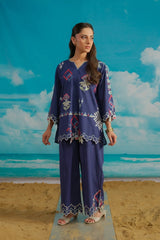 Dhaga Stitched Solid 2 Piece Emb Suit-Taliana