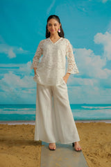 Dhaga Stitched 3 Piece Embroidered Summer Suit-Alva