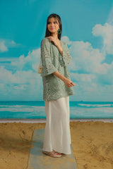 Dhaga Stitched 3 Piece Embroidered Summer Suit-Alicia