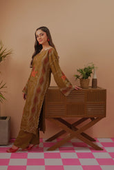 Dhaga Stitched Solid 2 Piece Emb Suit-Megan