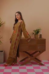 Dhaga Stitched Solid 2 Piece Emb Suit-Megan