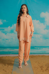 Dhaga Stitched Solid 2 Piece Emb Suit-Shellop