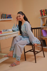 Dhaga Stitched Solid 2 Piece Emb Suit-slay