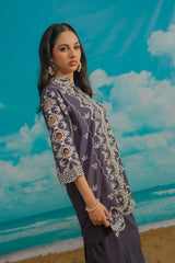 Dhaga Stitched Solid 2 Piece Emb Suit-Arwen
