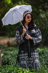 Print Muse By Sahar Stitched Co Ords Cambric Suit-Monochrome Mosaic