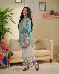 Dhaga Stitched 2 Piece Co-ords Set-Fire
