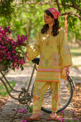 Print Muse By Sahar Stitched Co Ords Cambric Suit-Sunlit Citrus