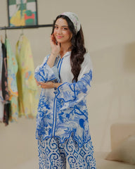 Dhaga Stitched 2 Piece Co-ords Set-Coffee Cutie
