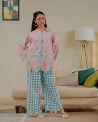 Dhaga Stitched 2 Piece Co-ords Set-Latte Love