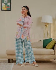 Dhaga Stitched 2 Piece Co-ords Set-Latte Love