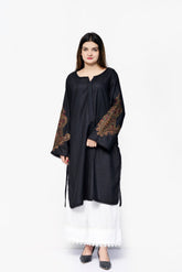 1 Piece Embroidered Stitched Shirt with Zari Works - 100% Cotton Urban Cut Black XS
