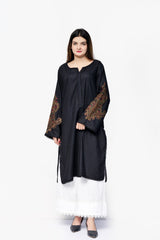 1 Piece Embroidered Stitched Shirt with Zari Works - 100% Cotton Urban Cut Black XS