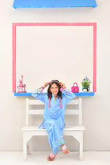 Dhaga Stitched 2 Piece Premium Cotton Lawn Kids Suit-Skyler