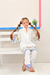 Dhaga Stitched 2 Piece Premium Cotton Lawn Kids Suit-TYLA