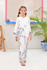 Dhaga Stitched 2 Piece Premium Cotton Lawn Kids Suit-Vyara