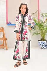 Dhaga Stitched 2 Piece Premium Cotton Lawn Kids Suit-Florse