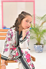 Dhaga Stitched 2 Piece Premium Cotton Lawn Kids Suit-Florse