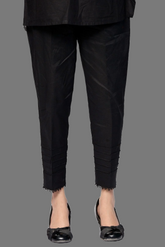 Urban Cut Jet Black Stitched Trouser with five Pleats ?100% Cotton