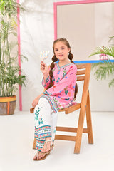 Dhaga Stitched 2 Piece Premium Cambric Kids Suit-Bloom
