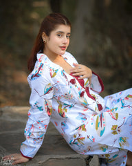 Urban Cut Women's Printed 2-Piece Cotton Suit-C0234