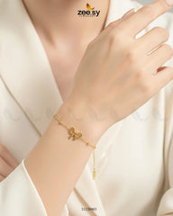 Delicate Ribbon Bow Charm Bracelet - Zeesy Jewellery