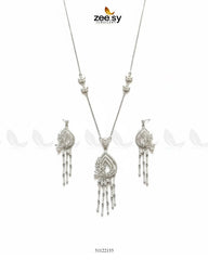 Diamond Lantern Drop Necklace Set - Zeesy Jewellery