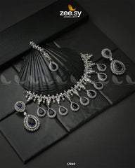 Drop Cut Necklace Blue - Zeesy Jewellery