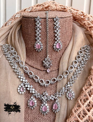 Made For Her-Moonstone Zircon Necklace Set - KFS1055