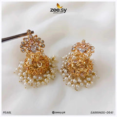 EARRINGS-0641 Pearl - Zeesy Jewellery