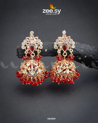 EARRINGS-0641 Red - Zeesy Jewellery