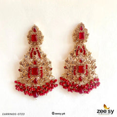 EARRINGS-0723 Red - Zeesy Jewellery