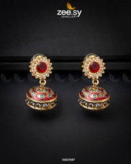 EARRINGS-0737 Red - Zeesy Jewellery