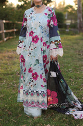 Elaf Prints Unstitched 3 Piece Printed Chikankari Lawn Suit-ECK-01-B-Aquabella