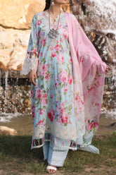 Elaf Prints Unstitched 3 Piece Printed Chikankari Lawn Suit-ECK-04-B-Glaciella