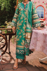 Elaf Prints Unstitched 3 Piece Printed Lawn Suit-EEP-04-B-Chic Teal