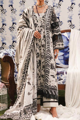 Elaf Prints Unstitched 3 Piece Printed Lawn Suit-EEP-07-B-Black Blossom