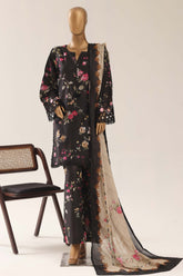 Malika By Sada Bahar Stitched 3 Piece Festive Emb Lawn Vol-03 Suit-EMB-601-BLACK