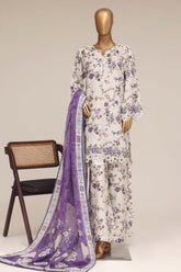 Malika By Sada Bahar Stitched 3 Piece Festive Emb Lawn Vol-04 Suit-EMB-605-ICE
