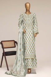 Malika By Sada Bahar Stitched 3 Piece Festive Emb Lawn Vol-04 Suit-EMB-961-AZURE