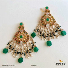 EARRINGS-0753 Green - Zeesy Jewellery