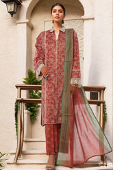 Eid Ke Rang By Bin Saeed Stitched 3 Piece Chikankari Lawn Suit-SM-1784-Pink