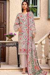 Eid Ke Rang By Bin Saeed Stitched 3 Piece Chikankari Lawn Suit-SM-1780-Grey