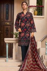 Eid Ke Rang By Bin Saeed Stitched 3 Piece Chikankari Lawn Suit-SM-1765-Blue