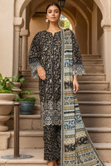 Eid Ke Rang By Bin Saeed Stitched 3 Piece Chikankari Lawn Collection'2025-WC-1786-Navy Blue