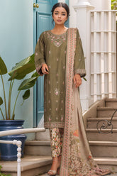 Eid Ki Khushiyan by Bin Saeed Stitched 3 Piece Luxury Self & Stripe Collection'2025-SM-1860