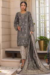 Eid Ki Khushiyan by Bin Saeed Stitched 3 Piece Luxury Self & Stripe Collection'2025-SM-1854