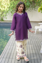 Fresh Bird Stitched 2 Piece Emb Festive Summer Kids Suit-Elan